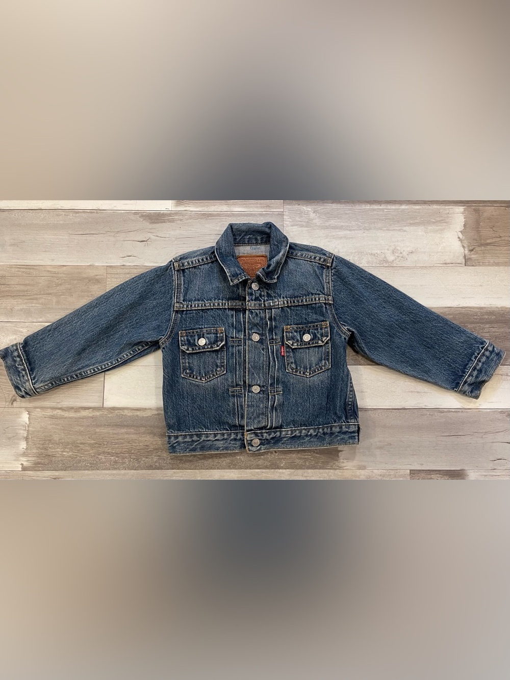 Levi’s Kids Denim Trucker Jacket Size 4 Blue 100% Cotton Button Front